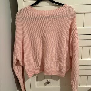 Abound Soft Pink Crew Neck Sweater